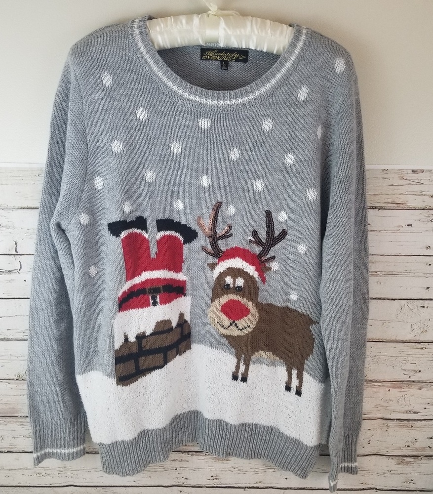 Absolutely Famous Santa Christmas Sweater Size:L